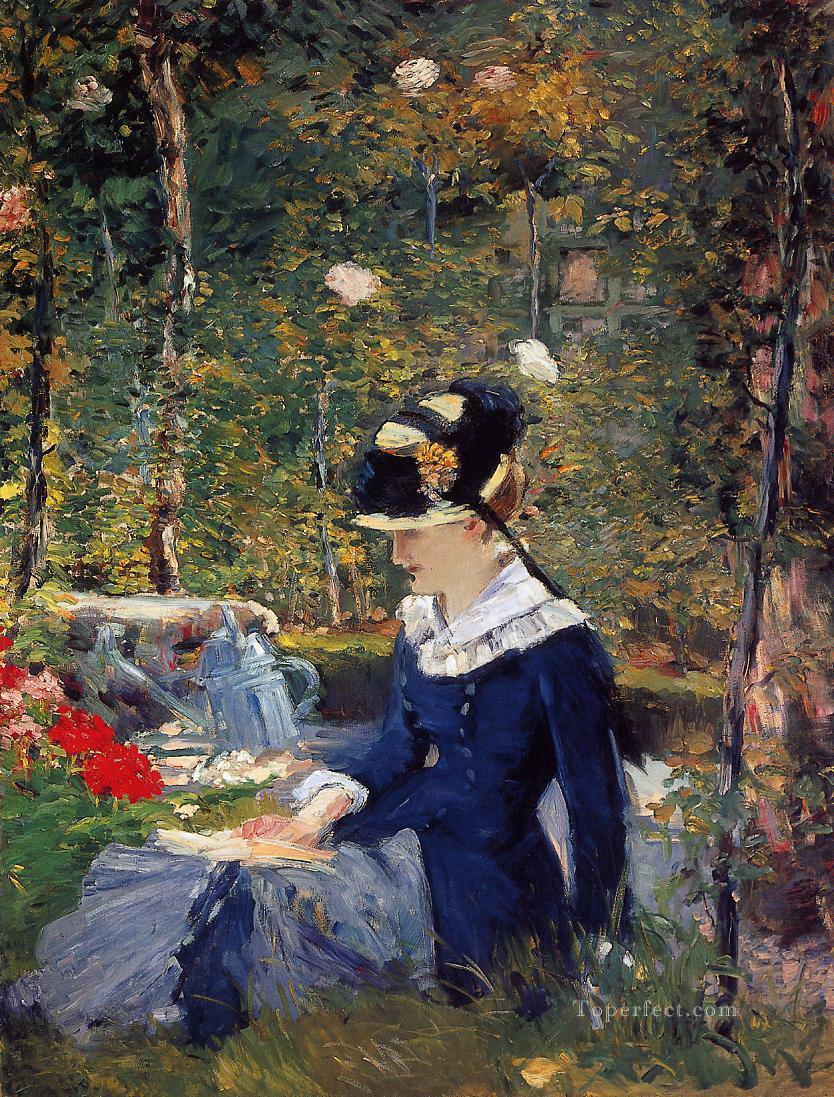 庭にいる若い女性 エドゥアール・マネ油絵